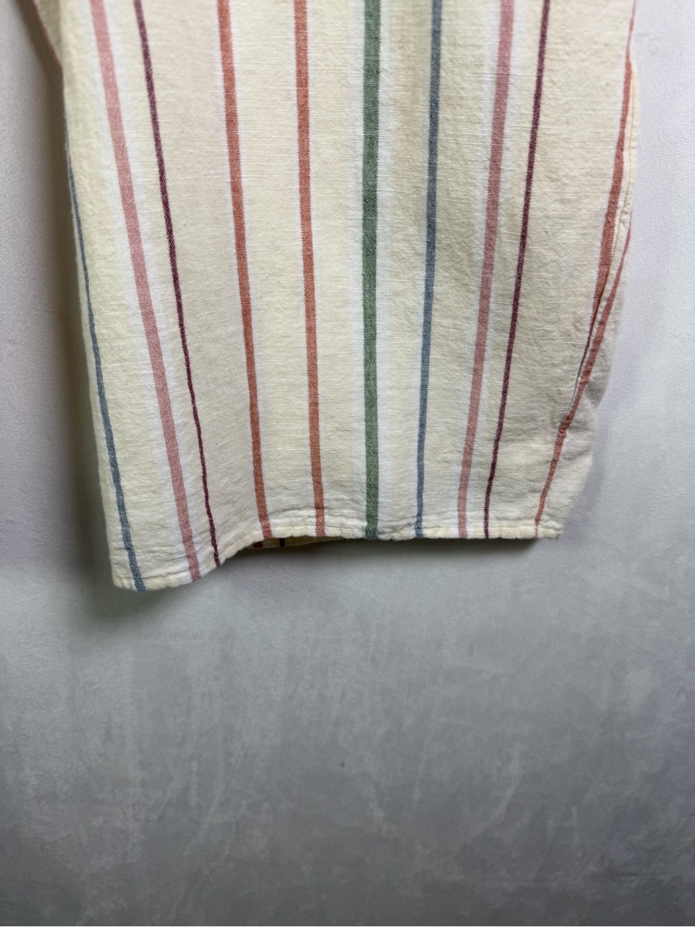 American Eagle Women’s Sz M Striped Cotton Linen Wide Leg Jumpsuit Boho Coastal - Picture 7 of 11